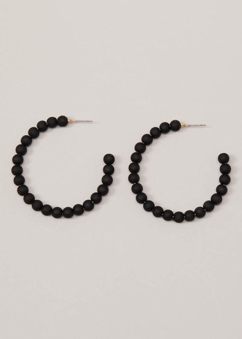 Phase Eight Matte Bead Hoop Jewellery Black Canada | CSWPIT-384